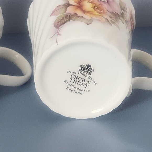Crown Trent Staffordshire China Mugs - Picture 3 of 8